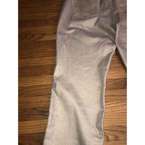 Jennifer Lopez Metallic Gold Glitter Reflective Straight-Leg Pants Size 8 - Picture 14 of 16
